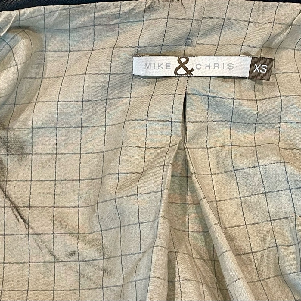 Mike & Chris Canvas & Leather Jacket, shawl collar, double breasted, blk,XS, EUC - Picture 8 of 10